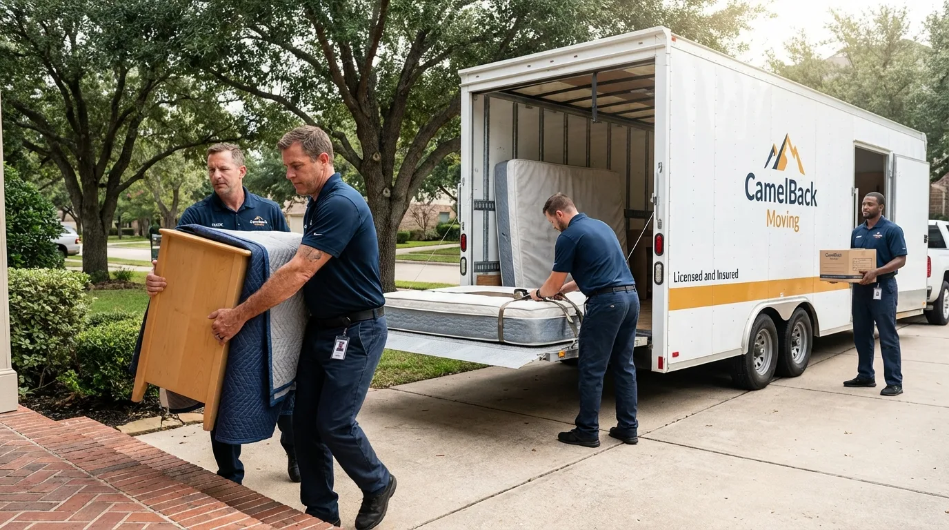 Crew loading residential truck for cross-state move from Omaha, NE